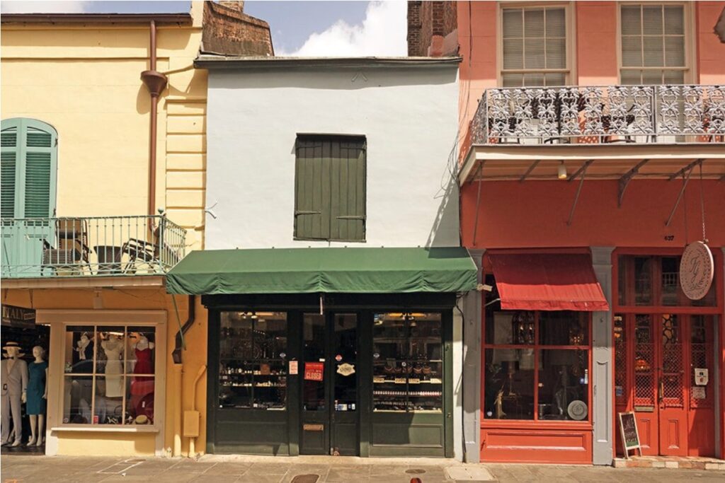 The original site of the Green Shutter at 633 Royal in 2019. Photo courtesy the French Quarter Journal.